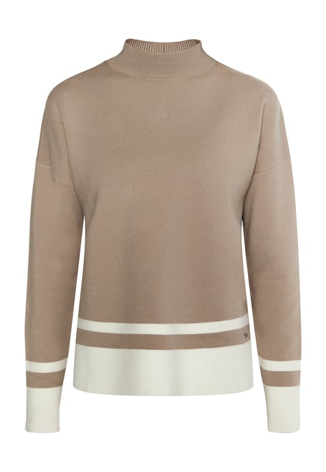 Dreimaster Strickpullover Damen Schlamm Wollweiss - Image 1
