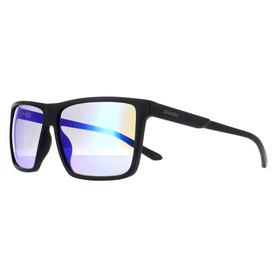 Dragon Rectangle Mens Matte Black Lumalens Blue Ionized Sparrow