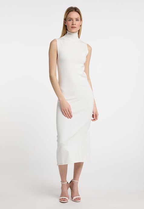 Dreimaster Strickkleid Damen Wollweiss - Image 4
