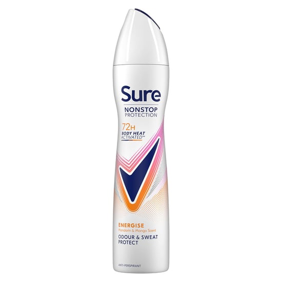 Sure Women Energise Deodorant Spray with 72H Nonstop Protection 250ml, 3 Pack