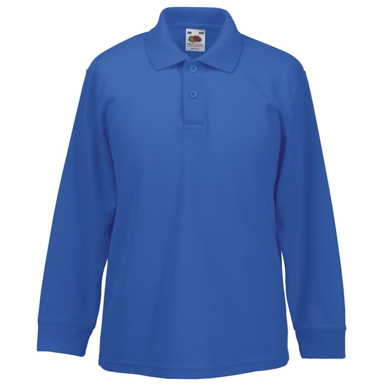 Fruit of the Loom Kinder Polo Shirt, Langarm (Königsblau) - Image 1