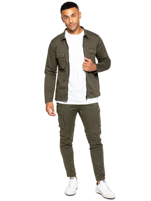 Enzo | Herren Cargo-Trainingsanzug-Set - Khaki - Image 1