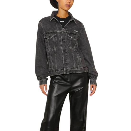 Off-White Diag Design Regular Fit Dark Grey Denim Jacket