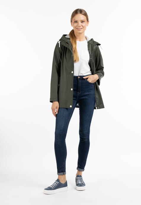 Dreimaster Regenjacke Damen Dunkeloliv - Image 1