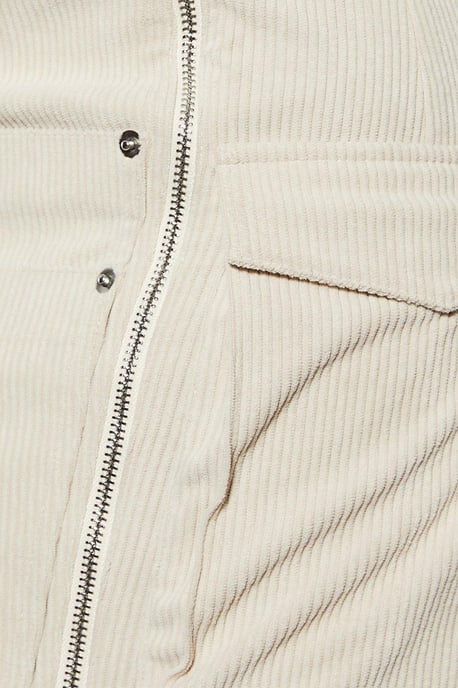 Cord Zip Detail Mini Skirt