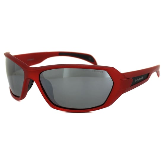 Polaroid Sport Sunglasses P7312 33W JB Shiny Red Grey Silver Mirror Polarized