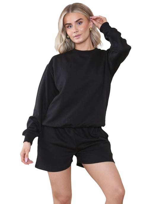 Kruze | Womens Sweatshirt & Shorts Trainingsanzug Set - Image 4