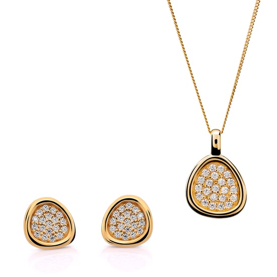 Orphelia 'Layla' Damen 925 Sterling Silber Set: Ketten-Anhänger + Ohrringe - Gold SET-7489/G - Image 1