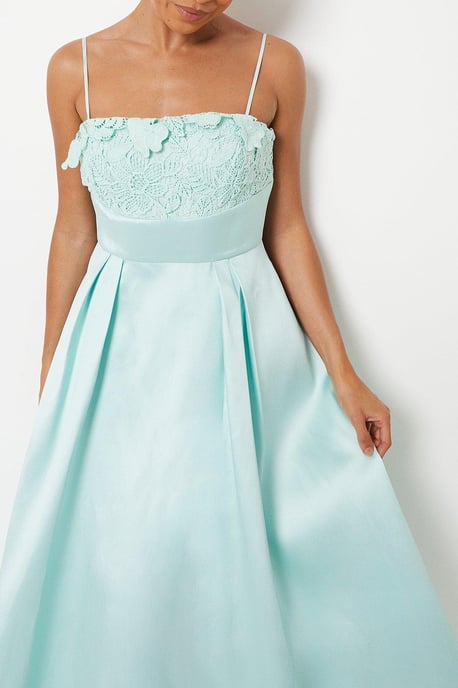 Petite Lace Trim Midi Dress