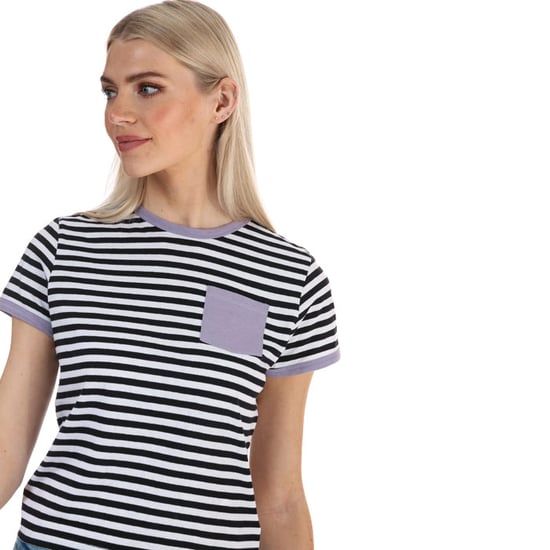 Women's Brave Soul Striped T-Shirt in Black