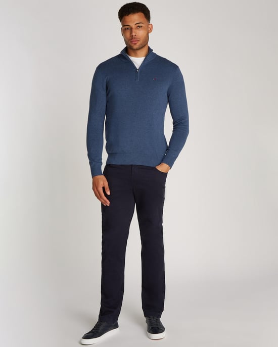 Tommy Hilfiger Essential Cotton Mens Half Zip Mock Sweatshirt