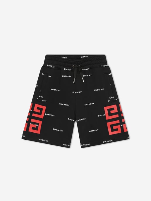 Givenchy Boys Logo Print Bermuda Shorts in Black
