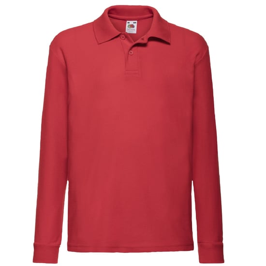 Fruit of the Loom Kinder Polo Shirt, Langarm (Rot) - Image 1
