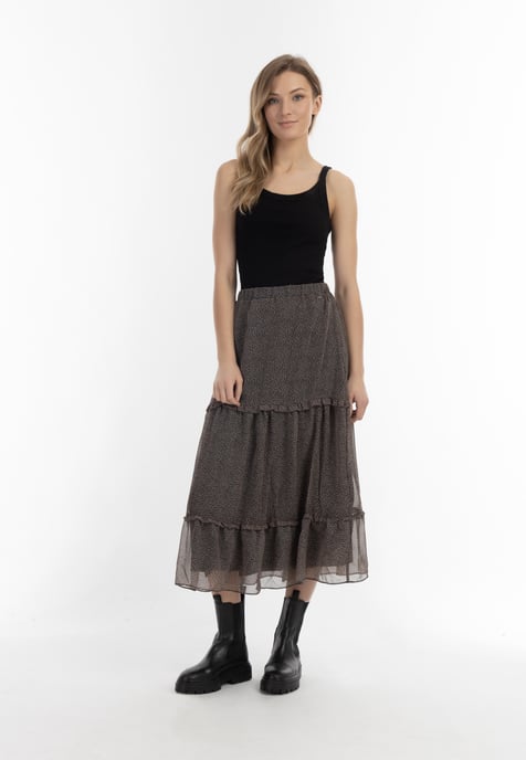 Dreimaster Maxirock Damen Schwarz Wollweiss - Image 2