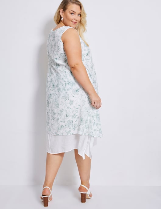 Womens Autograph Sleeveless Layer Dress - Plus Size