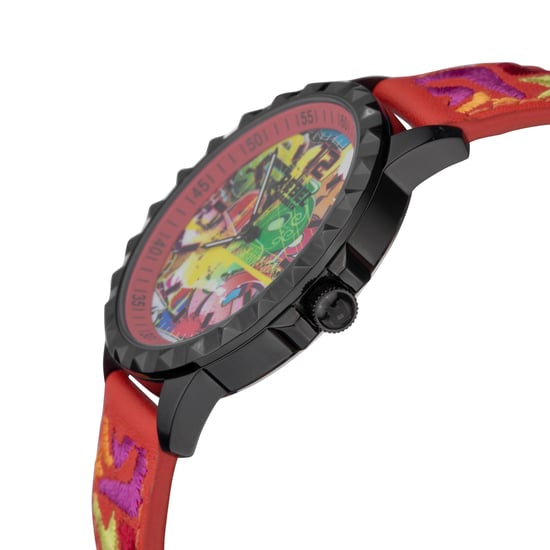Rebel Womens Dumbo Coral Dial Leather Watch