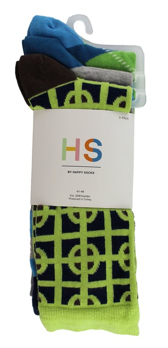 HS von Happy Socks - Herren 3er Pack Klassische Struktur Socken - Target (Grün) - Image 2