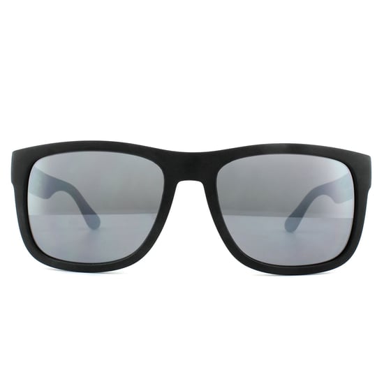 Tommy Hilfiger Rectangle Mens Black Grey Mirror Sonnenbrillen - Image 1
