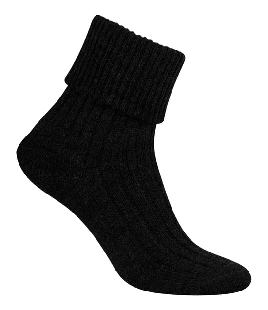 Damen Bettsocken aus Wolle | Steven | Superweiche, gemütliche Lounge-Schlafsocken, Schwarz - Image 2