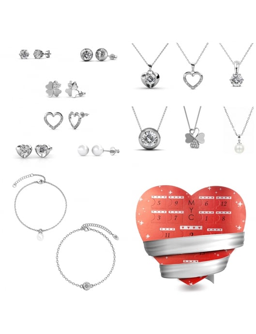 Herz-Adventskalender - 14 Juwelen - Silber und Kristall - Image 2