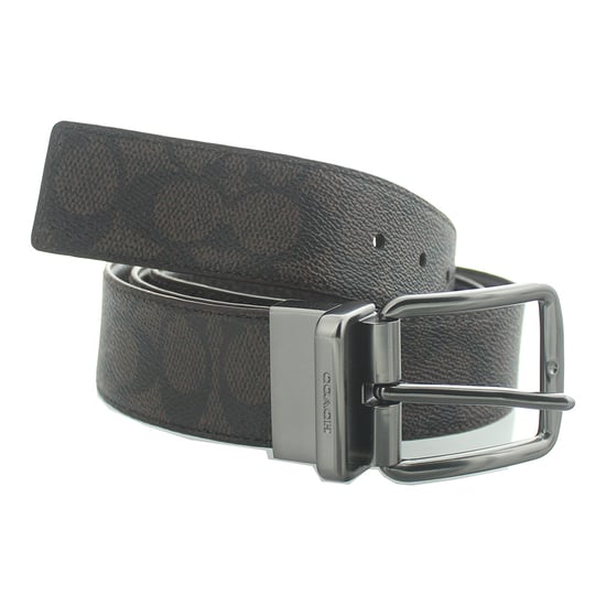 Coach Harness Buckle Cut-To-Size Reversible Mahogany Belt