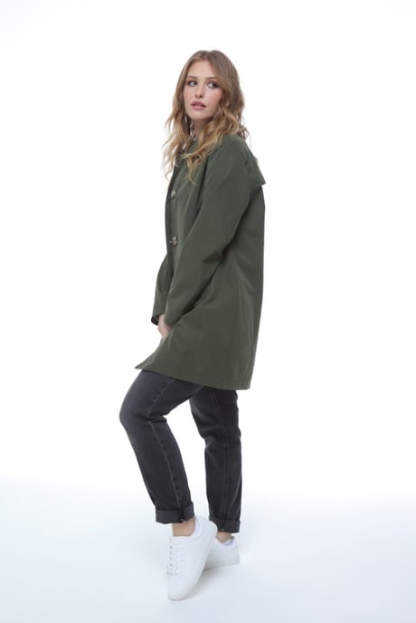 Jennifer Single Breasted Basic Mac in Forest Night Green