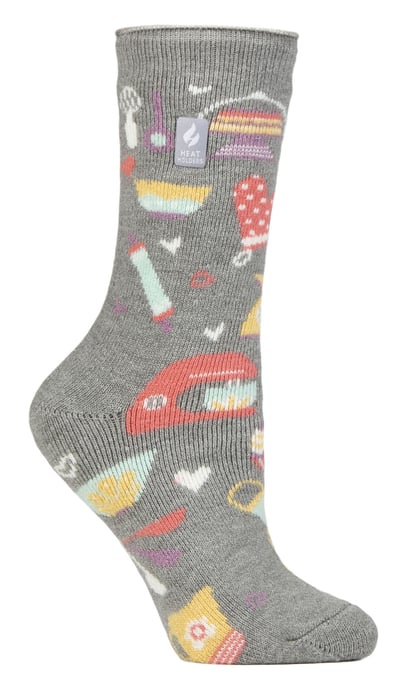 Womens Fun Hobby Socken | Heat Holders Lite | Novelty Winter Fleece gefüttert Thermo Socken - Love To Bake - Image 1