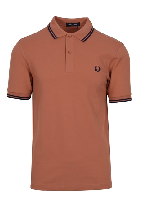 Fred Perry Twin Tipped Polohemd Lichtrost/Französisch Navy - Image 1