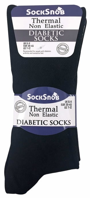 3 Pack Herren nicht elastische thermische Diabetiker Socken für schlechte Durchblutung - Image 2