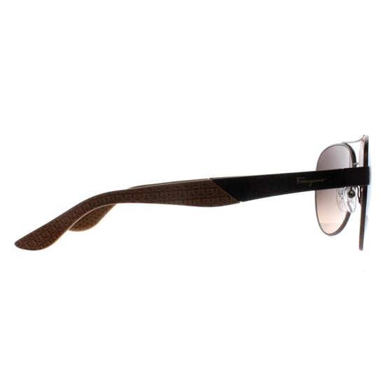 Salvatore Ferragamo Aviator Herren Matte dunkel Ruthenium grau braun Gradient SF275S - Image 3