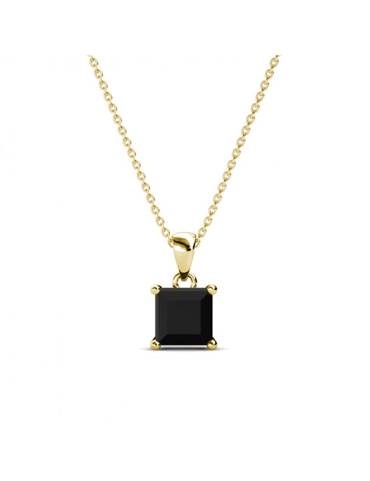 Einfacher quadratischer Anhänger - Gold und Schwarz - Image 1
