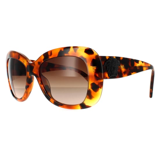Versace Rectangle Womens Light Havana Brown Gradient Sonnenbrille - Image 2