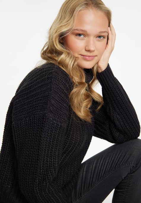 Mymo Strickpullover Damen schwarz - Image 5