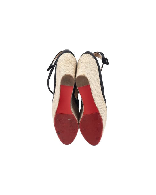 Christian Louboutin Dehia Espadrille Plattform Wedge aus schwarzem Canvas - Image 6