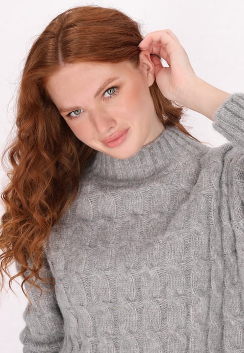 Dreimaster Pullover Damen Grau Melange - Image 5