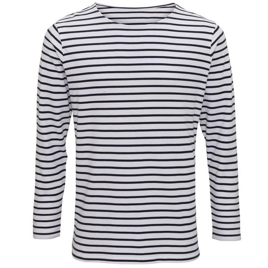 Asquith & Fox Herren Mariniere Coastal Langarm T-Shirt (Weiß/Marine) - Image 1