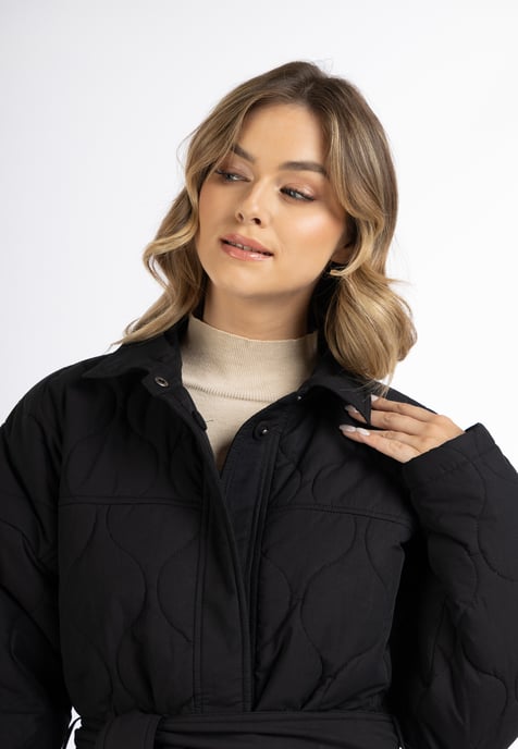 Dreimaster Baumwolljacke mit leichter Wattierung Damen Schwarz - Image 3