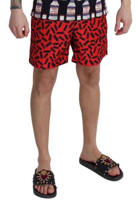 Dolce & Gabbana Short de bain de plage à motifs rouges pour homme - Image 4