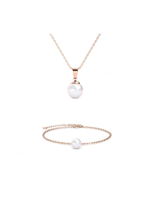Vollmond Kristall Perlenset - Rose Gold und Kristall - Image 1