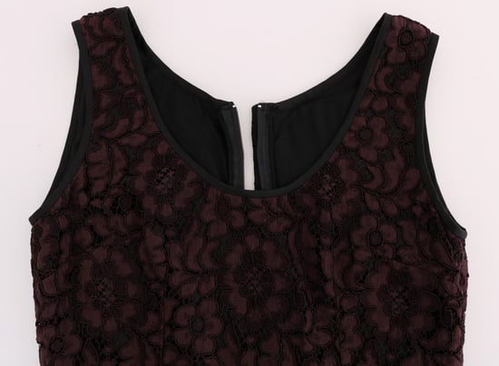 Dolce & Gabbana Bordeaux Floral Lace Ricamo Sheath Dress