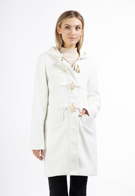 Dreimaster Dufflecoat aus Wollgemisch Damen Wollweiss - Image 2