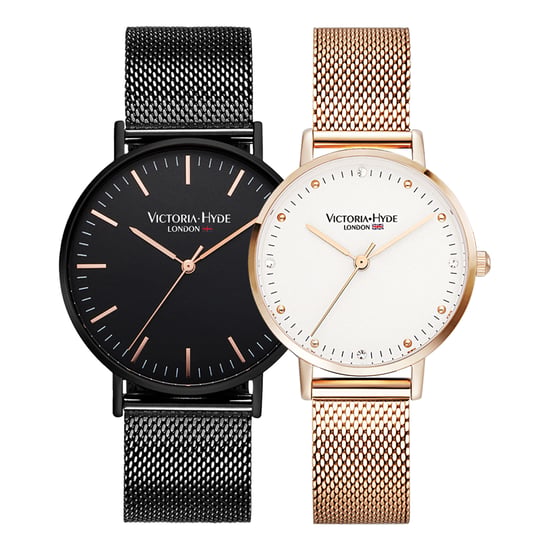 VICTORIA HYDE Couple Watches Geschenkset Schwarz Rose Gold - Image 1
