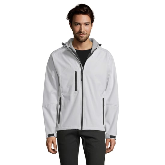 SOLS Mens Replay Hooded Soft Shell Jacket (atmungsaktiv, winddicht und wasserabweisend) (Weiß) - Image 4
