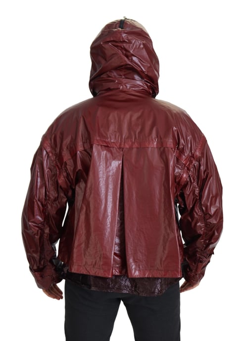 Dolce & Gabbana Bordeaux Baumwoll-Hoodie mit durchgehendem Reißverschluss für Herren - Image 3