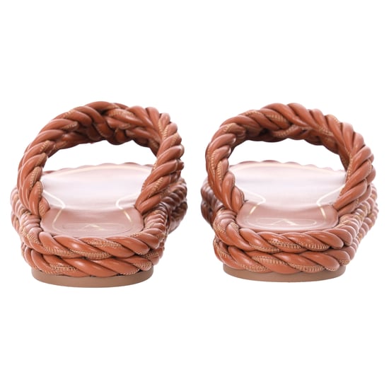 Valentino Die Schnürung Gedrehte Riemensandalen aus braunem Leder - Image 4