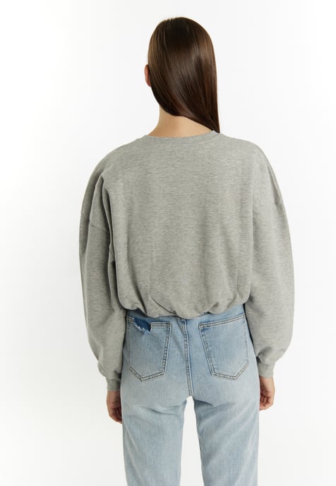 Mymo Sweatshirt kurz Damen grau melange - Image 4