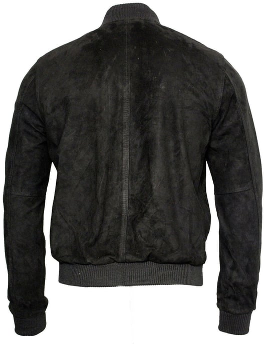 Varsity Soft Suede Leather Bomber Jacket