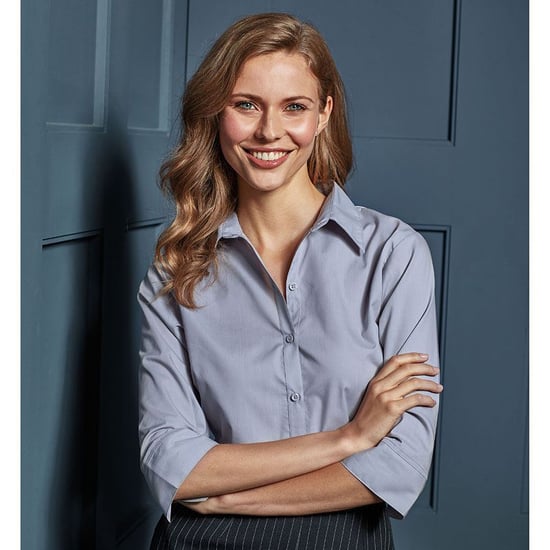 Premier - Bluse für Damen 3/4 Ärmel (Silber) - Image 3