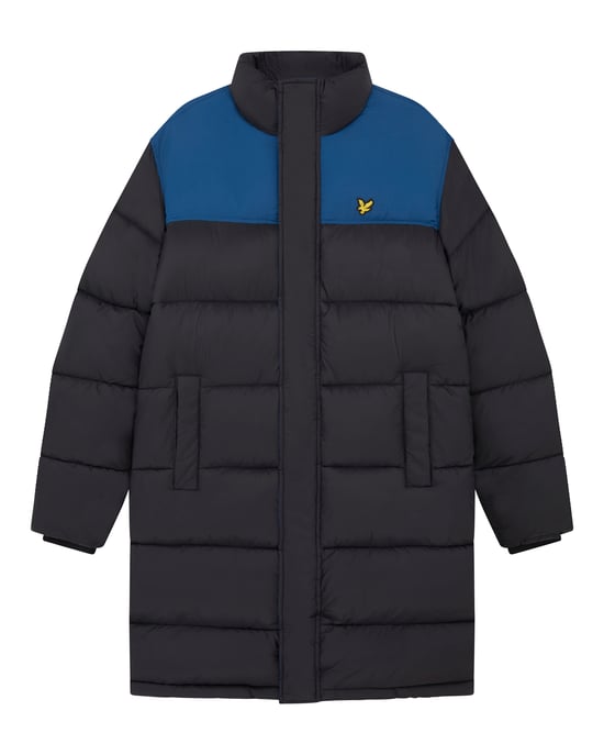 Lyle & Scott – Lange, wattierte Pufferjacke in Schwarz - Image 5