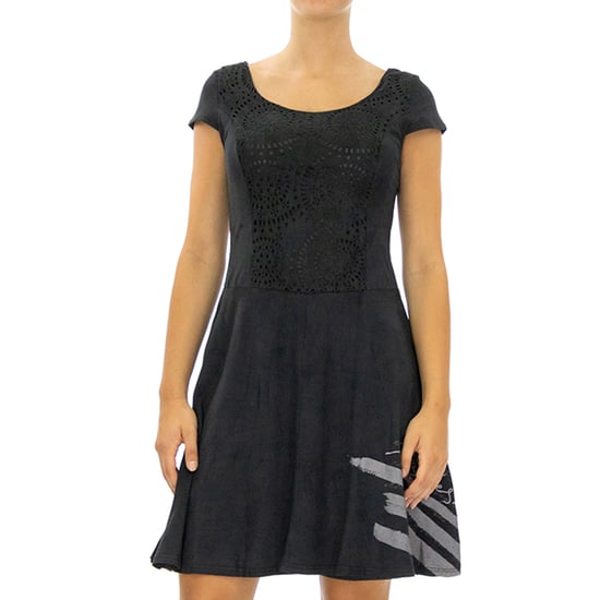Desigual Women Knitted Dress Surias   Cap sleeves Black